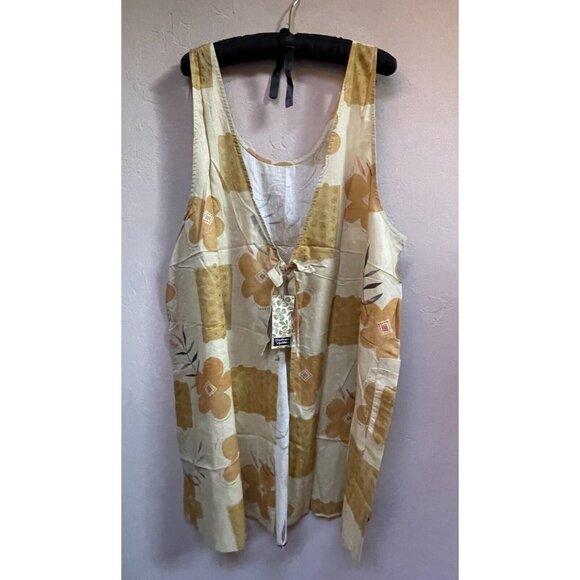 Gudrun Sjoden Women's "Chamomile" Apron Organic Cotton Tan L/XL New $74 - Picture 2 of 9